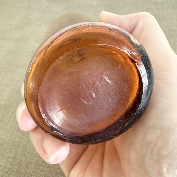 Vintage Amber Apothecary Glass Bottle 5" Tall - Picture 4 of 10